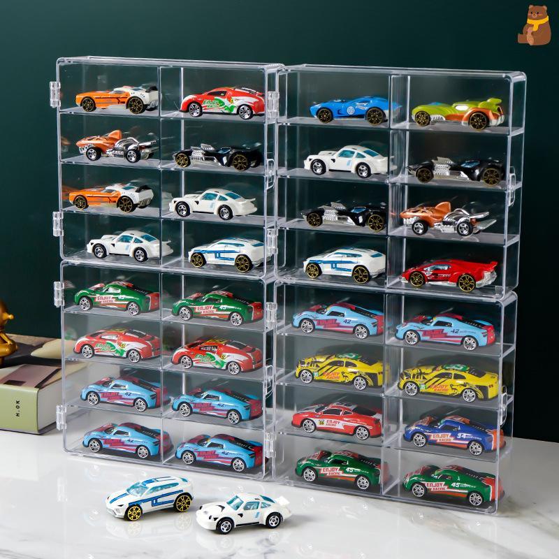 [เผชิญ] 1:64 Scale Car Model Storage Box 8 Slot Clear Display Shelf Toy Car Dust Storage Container F