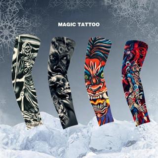 [ส่งจากไทย] ปลอกแขนลายสัก ลายพราง 4 มิติ เหมือนจริง ปลอกแขนก…