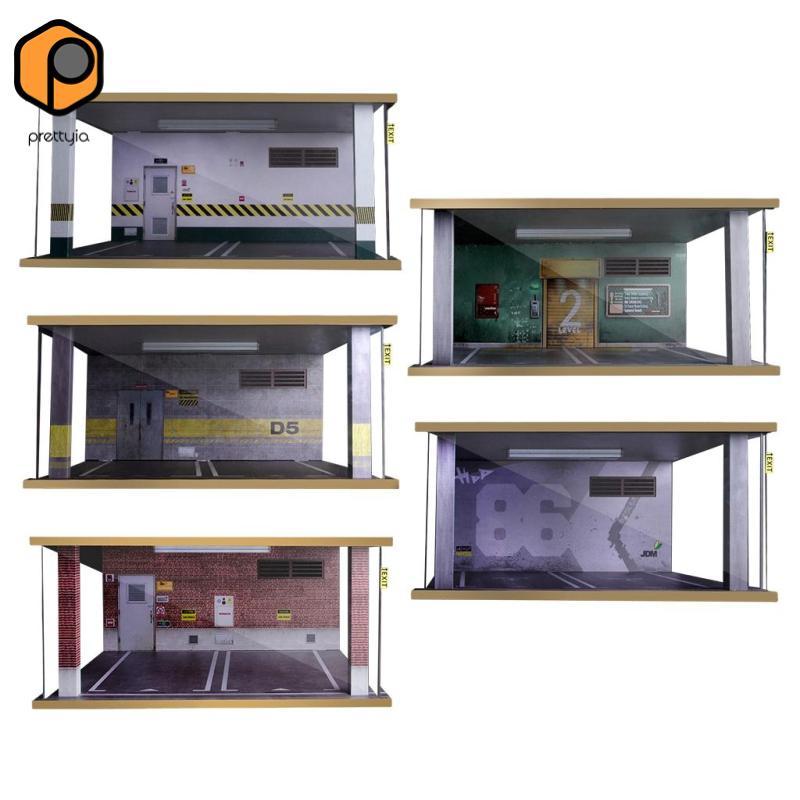 [สวย] อะคริลิค 1/18 Scale พื้นหลัง Diorama จําลองที่จอดรถ Lot Double Garage