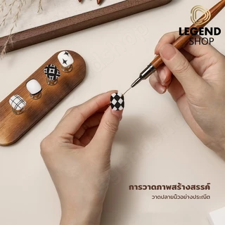 6/9/12/15/18 มม แปรงปากกาวาดเส้นเล็บ ด้ามจับไม้ สําหรับวาดลายดอกไม้และลายเส้นในงานเล็บ