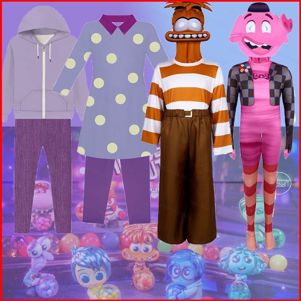 Inside Out 2 กางเกงคอสเพลย์ พร้อมเสื้อcoat สไตล์Bing Bong สำหรับงานปาร์ตี้ฮาโลวีน