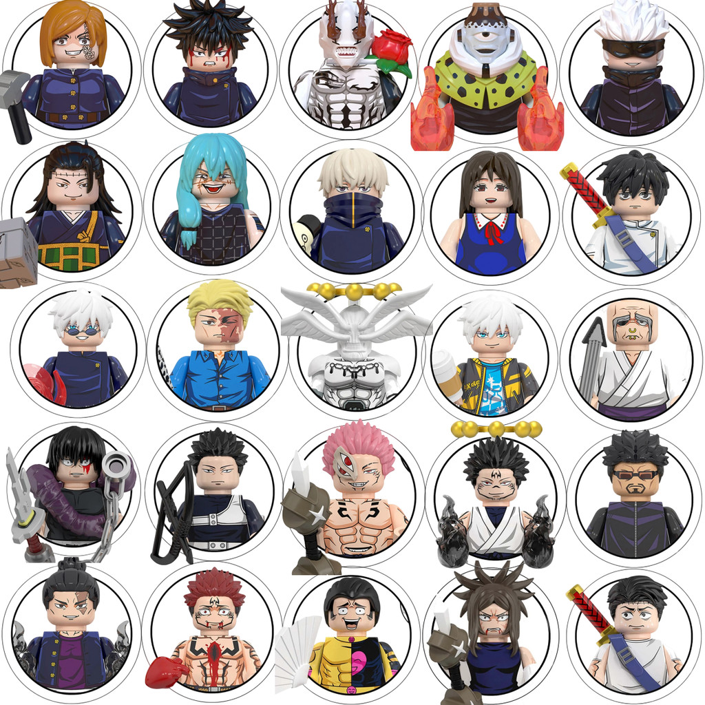 กล่องตาบอด WM6139 WM6140 WM6149 WM6201 Jujutsu Kaisen Building Blocks Mini Action Figure Itadori Yuj