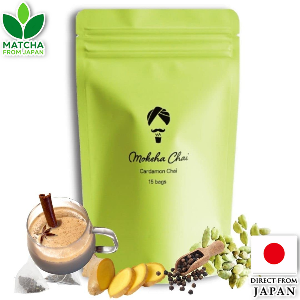 Moksha Chai Cardamom & Pepper Chai Tea Bag Unsweetened Authentic Masala Chai Blend With Assam Tea An
