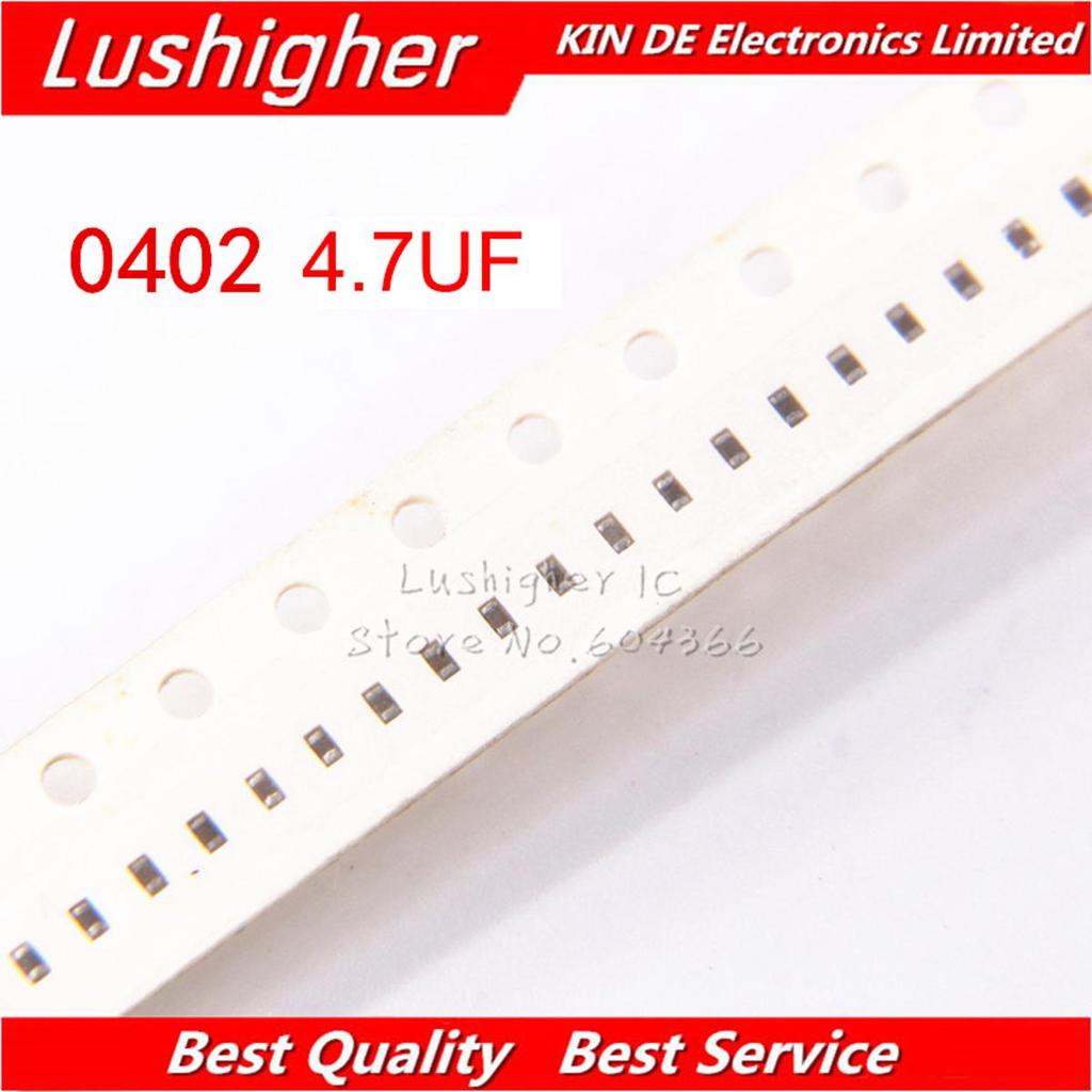 100 ชิ้น 0402 4.7UF 475K 475 50V X7R 10% SMD ตัวเก็บประจุเซรามิก MLCC