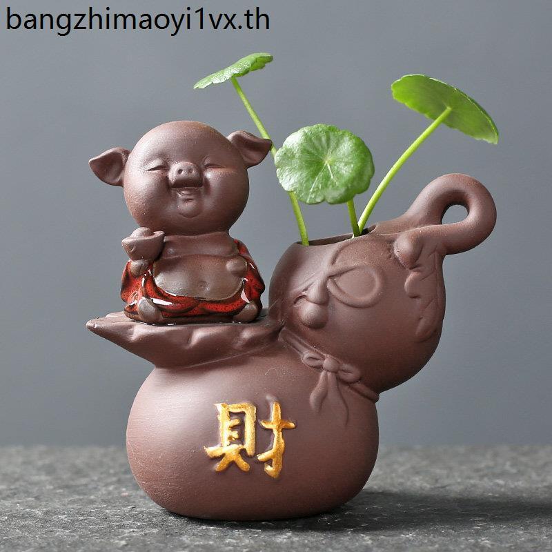 Yuxuan เลียนแบบหิน Handmade Hydroponic การจัดดอกไม้ทรายสีม่วงชาสัตว์เลี้ยง