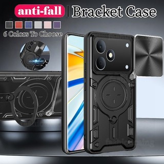 ปลอกสําหรับRealmeหมายเหตุ80 70 60 Note80 Note70T Note60X RealmeNote80 2026แหวนโลหะยึดเคสโทรศัพท์Push-Pullกล้องกันกระแทกป้องกันฮาร์ดปกหลัง