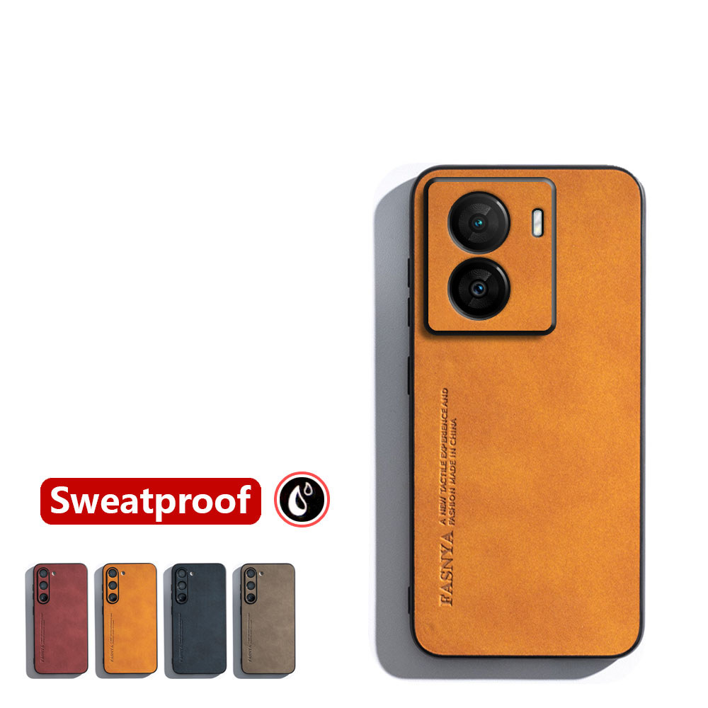 สําหรับ Vivo iQOO Z7 Z7x 5G V2270A V2272A Skin-sensation Elegance Retro หนังเคสโทรศัพท์ลื่น Sweatproof ฝาหลังสี Mild slim กันกระแทก