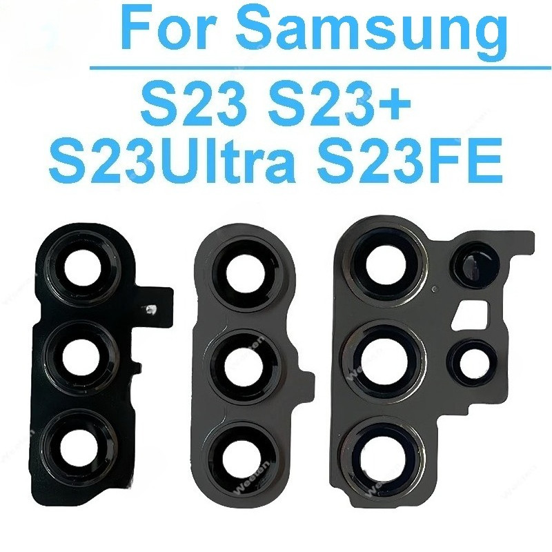 สําหรับ Samsung Galaxy S23 S23FE S23Plus S23Ultra SM-S911B S711B S918B S916B ของแท้กล้องด้านหลังผู้ถือแก้วกล้องเลนส์อะไหล่