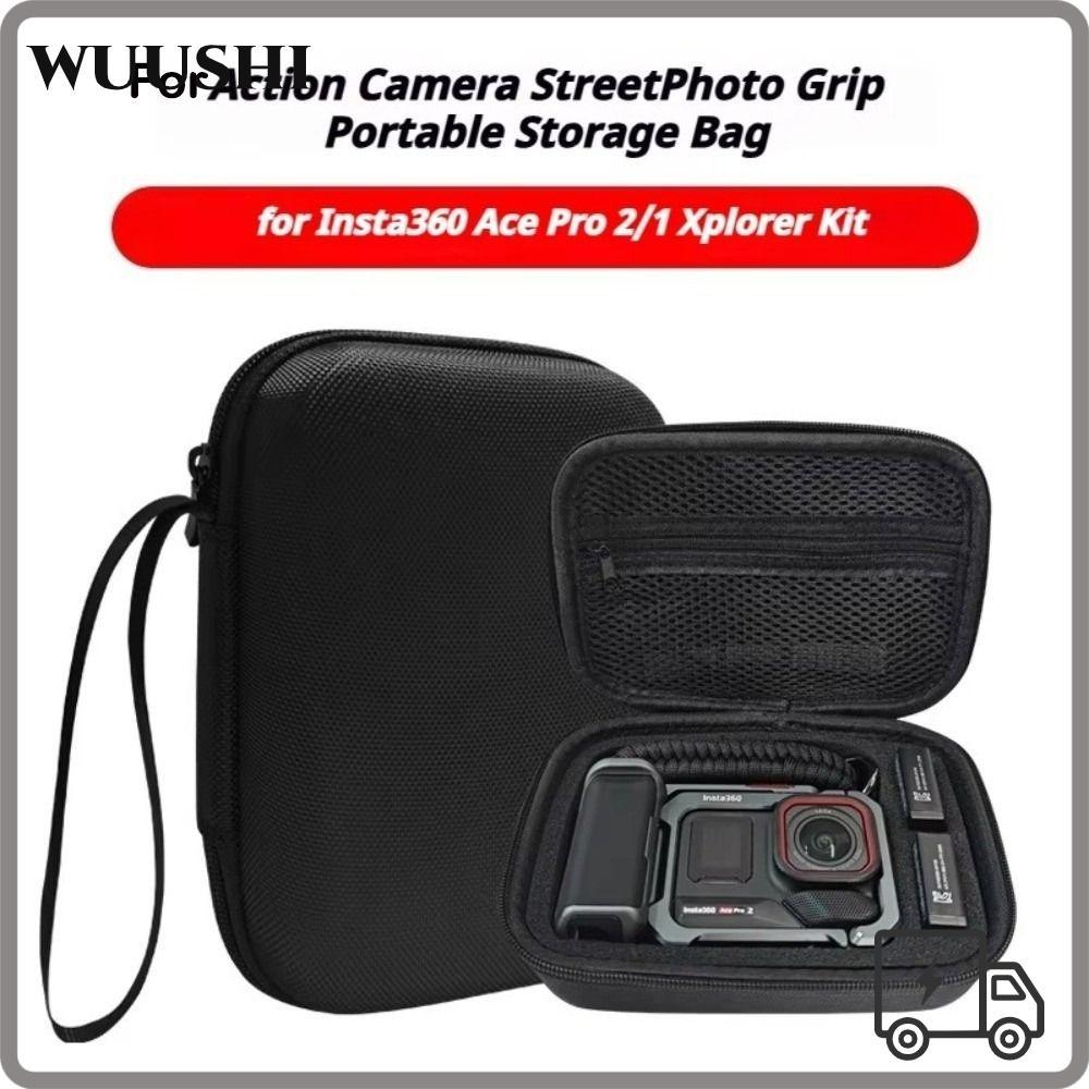 WUSHI กระเป๋าถือ,สําหรับ Insta360 Ace 2/1 Xplorer Grip Shock Resistance Storage Bag,น้ําหนักเบา Xplo