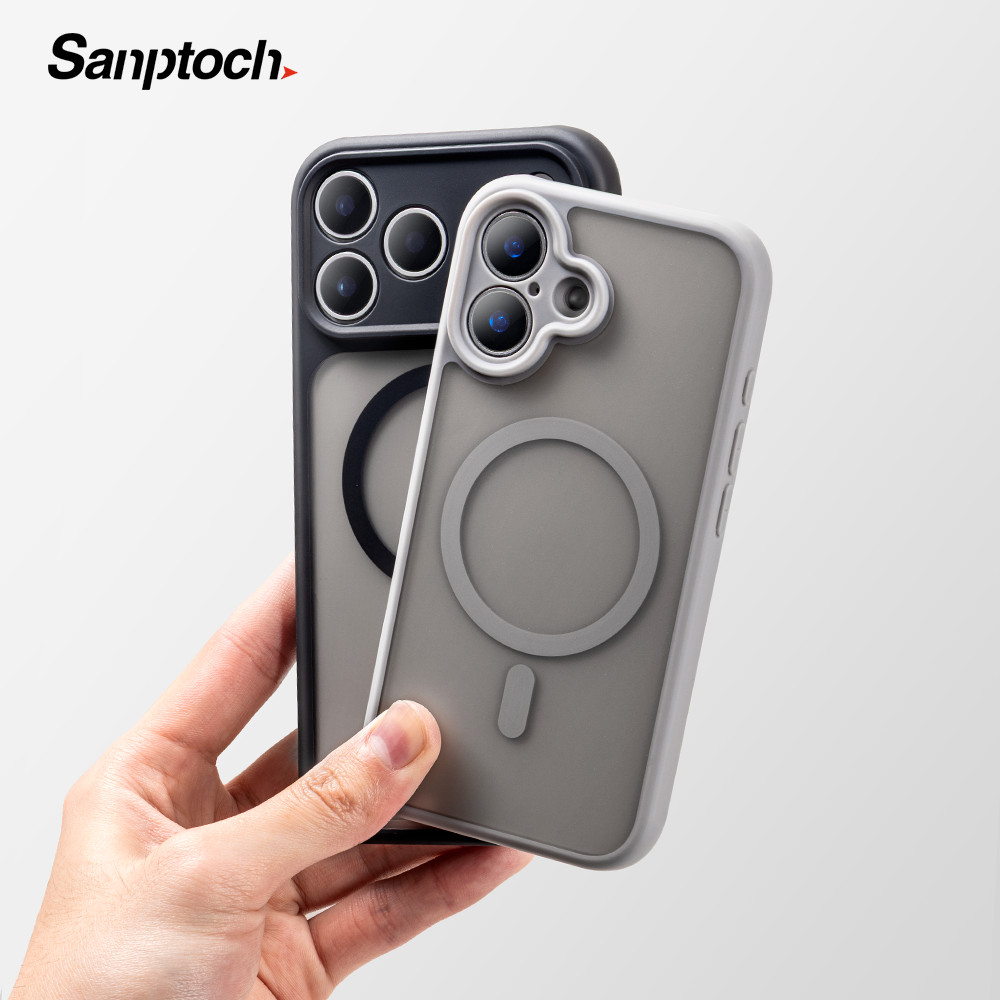 Sanptoch สําหรับแม่เหล็ก Matte กันกระแทกเคสโทรศัพท์สําหรับ iPhone 17 16 15 14 13 PRO MAX Frosted โปร่งแสง Hard ฝาหลังสําหรับ iPhone 17 PRO MAX ผิวป้องกัน