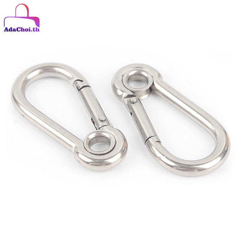 AdaChoi M4 M5 M6 M7 M8 สแตนเลส Carabiner Carbine Snap Hook พร้อมตาไก่สปริง Bule Key แหวน TH
