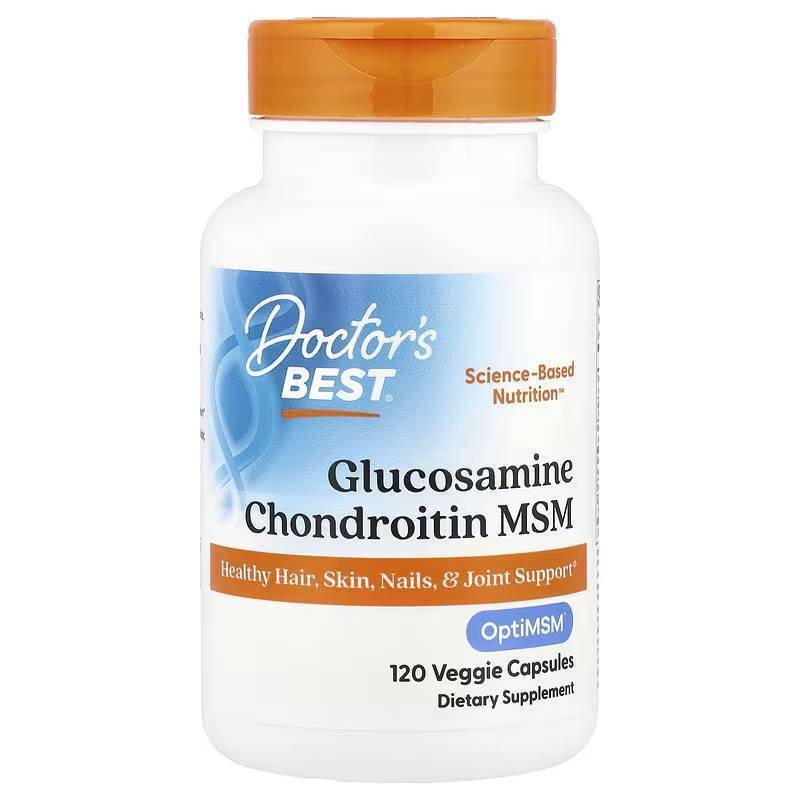 DOCTORS BEST Glucosamine Chondroitin MSM เป็นผลิตภัณฑ์ที่จําเป็นสําหรับการดูแลข้อ มันช่วยบรรเทาอาการไม่สบายของข้อต่อและเพิ่มความยืดหยุ่น มันมีส่วนผสมเข้มข้น ฉัน