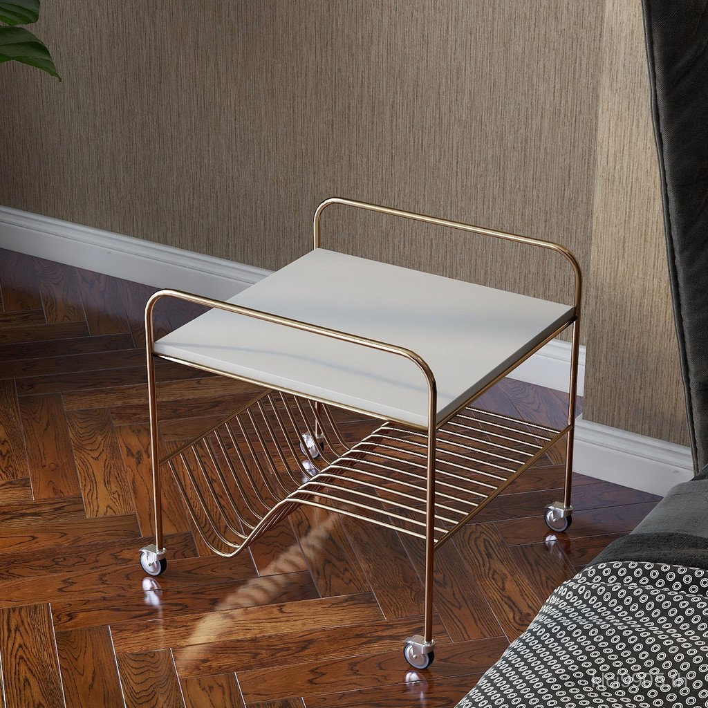 Cafe โต๊ะกาแฟ Blogger รถเข็นเคลื่อนย้ายได้ฐานสแตนเลสยุคกลางโต๊ะข้างห้องขนาดเล็ก Nordic B & B ins 72O