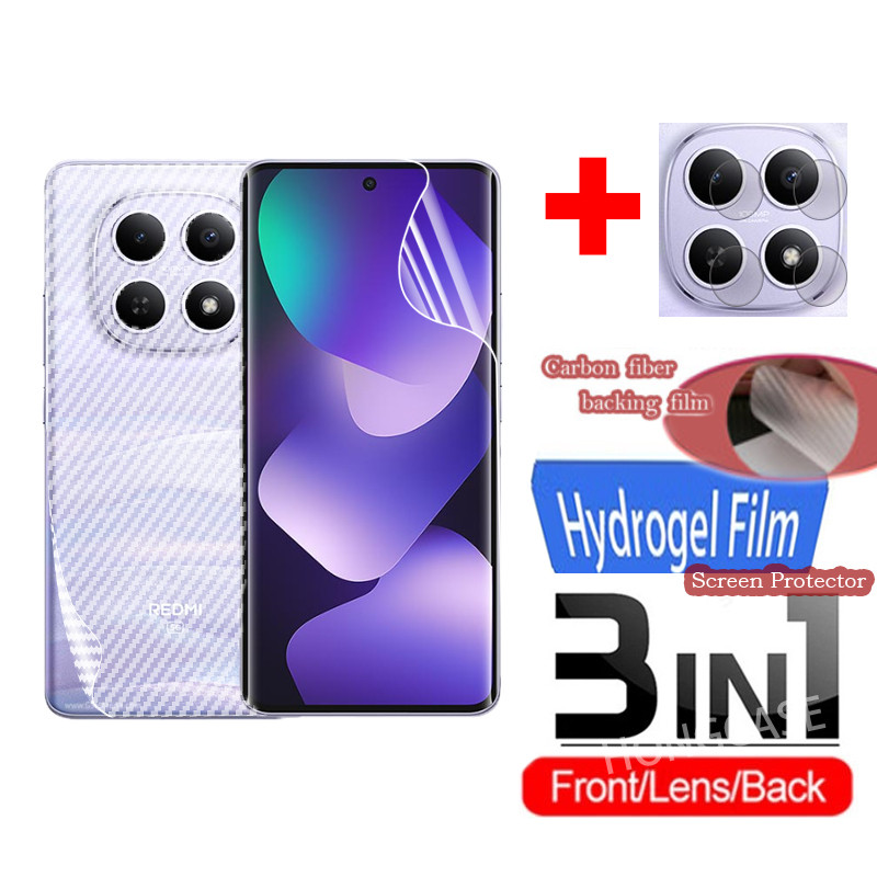 3in1 ป้องกันหน้าจอสําหรับ Redmi หมายเหตุ 15 Pro + Plus Note15 4G 5G 2025 ด้านหน้ากลับเลนส์ฟิล์มไม่กระจกนิรภัยคลุมทั้งหมดป้องกัน Hydrogel