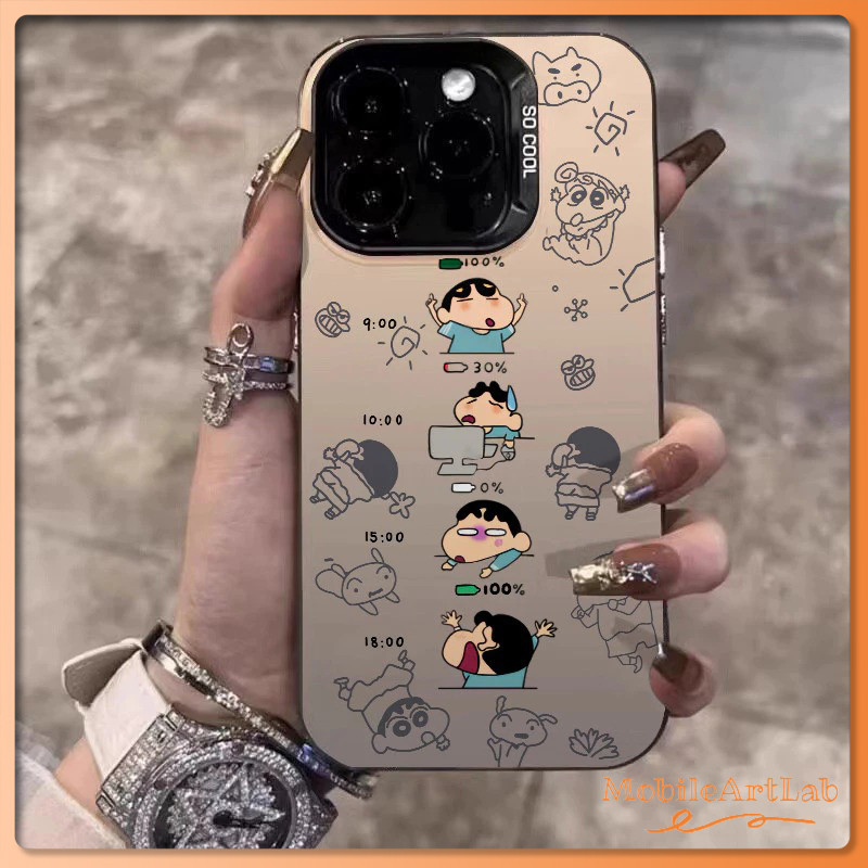 ❤️เคสไอโฟน11 13 14 15 16 17 Pro Max Cartoon spoof Crayon Shin-chan Case สำหรับ iPhone 16PM,15