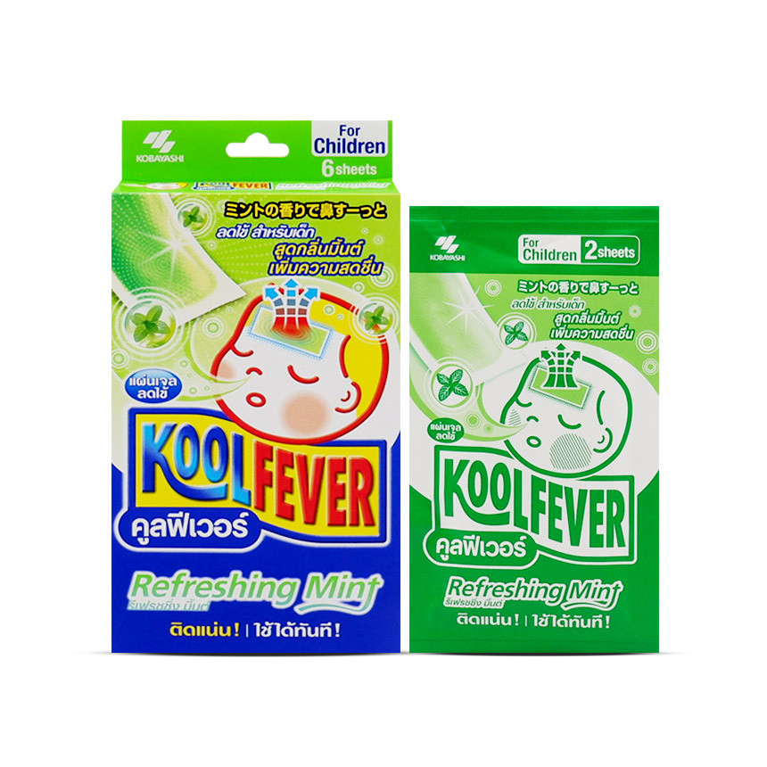Kool Fever แผ่นเจลลดไข้เด็ก (น้ำเงิน) ซอง 2 แผ่น