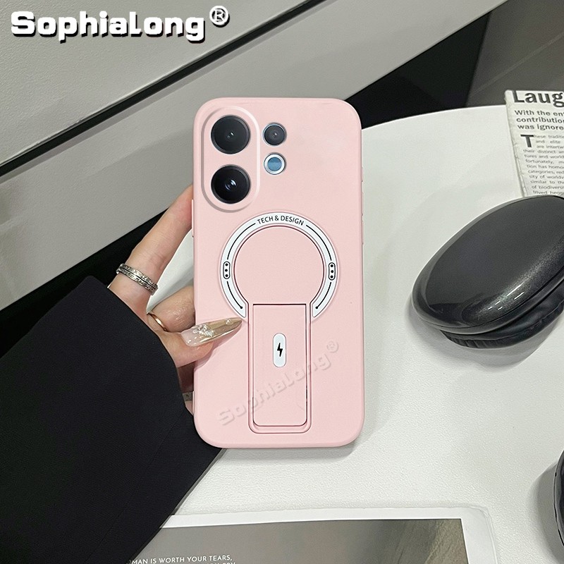 เคสแฟชั่นสําหรับ Vivo V60 Lite V2511 V2530 ผิวแข็งรู้สึก Smooth Stand ฝาครอบแม่เหล็ก
