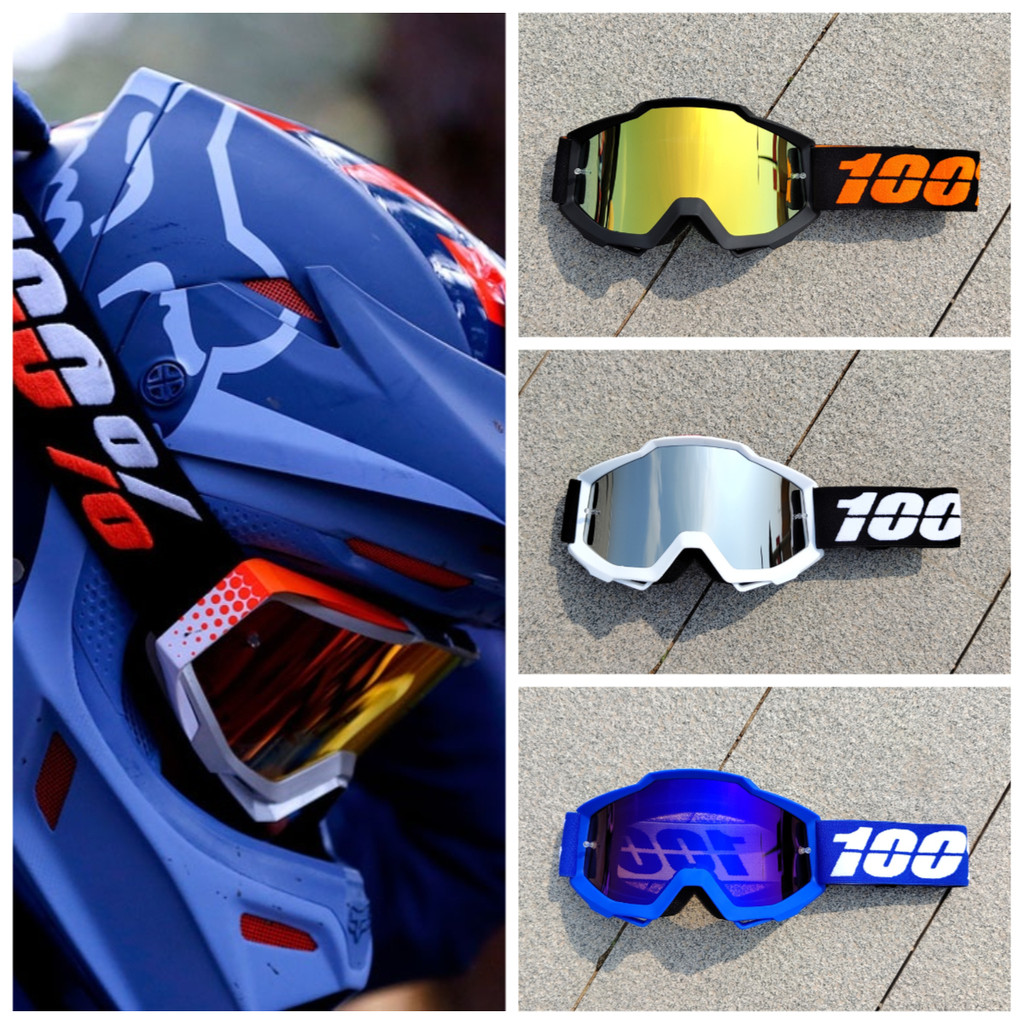100% Accuri Motocross Goggles UV400 ป้องกันแว่นตารถจักรยานยนต์สําหรับผู้ชายผู้หญิง Off Road ขี่ Dirt Bike ATV MX Racing อุปกรณ์กีฬา