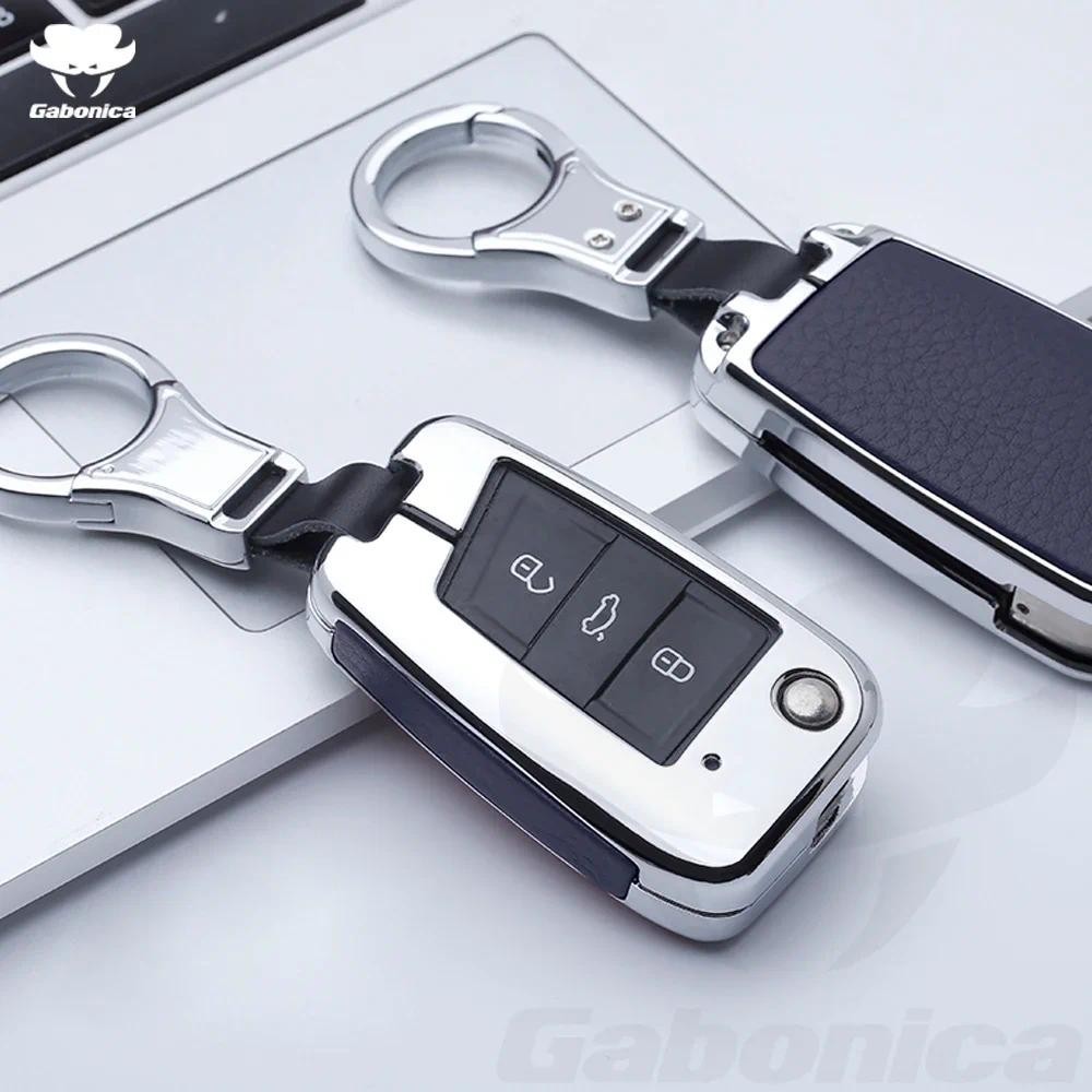 สังกะสีหนังกุญแจรถสําหรับ Volkswagen VW Golf7 mk7 ที่นั่ง Ibiza Leon FR 2 Altea Aztec สําหรับ Skoda 