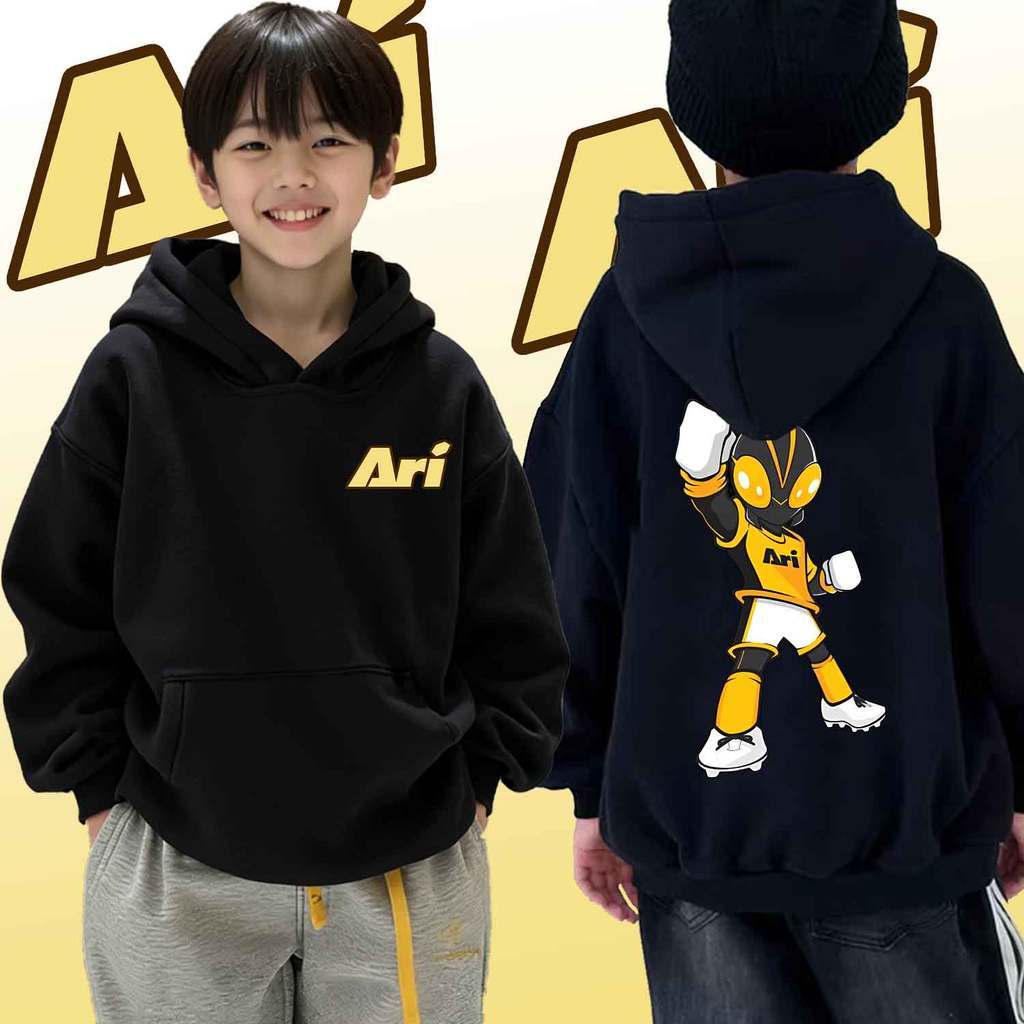 【เด็ก เสื้อฮู้ด】 Benzilla x Ari Kids Hoodie Art Football Design | Ari Running Style | 120-150cm