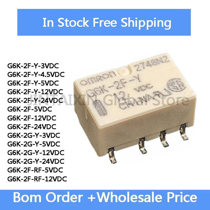 5PCS G6K G6K-2F-Y-3VDC G6K-2F-Y-4.5VDC G6K-2F-Y-5VDC G6K-2F-Y-12VDC G6K-2F-Y-2F-Y-5VDC G6K ic-24VDC 