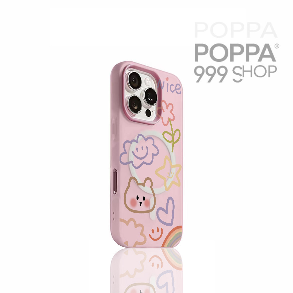 💐poppa💐เคสโทรศัพท์มือถือ เคสไอโฟน ดูดีเรียบง่ายลายน่ารัก เหมาะสำหรับ iphone 11 17 16 Pro Max XR 12 13 14 15 #082