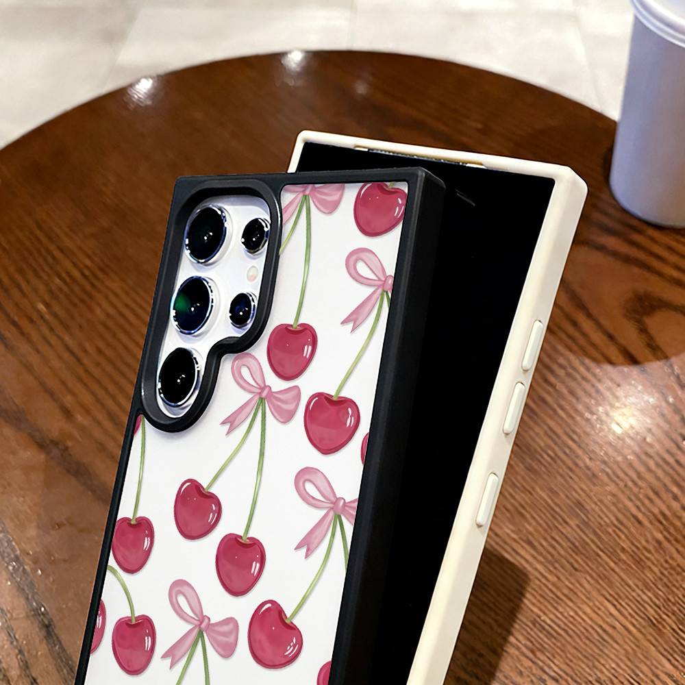 เชอร์รี่น่ารัก เคส For Samsung A07 A17 A16 A06 A05S A05 A36 A55 A15 A54 A56 A35 A25 A34 S26 S24อะคริลิกฝ้า เคสโทรศัพท์ - รูปที่ 3