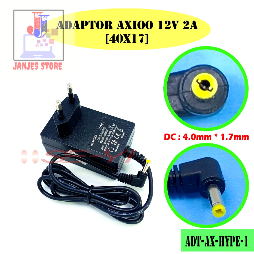 CAS ADAPTER CHARGER AXIOO SLIMBOOK HYPE 1 HYPE 10 SERIES 12.0V 2.0A 24.0W JACK 4.0 x 1.7 CAS AXIO