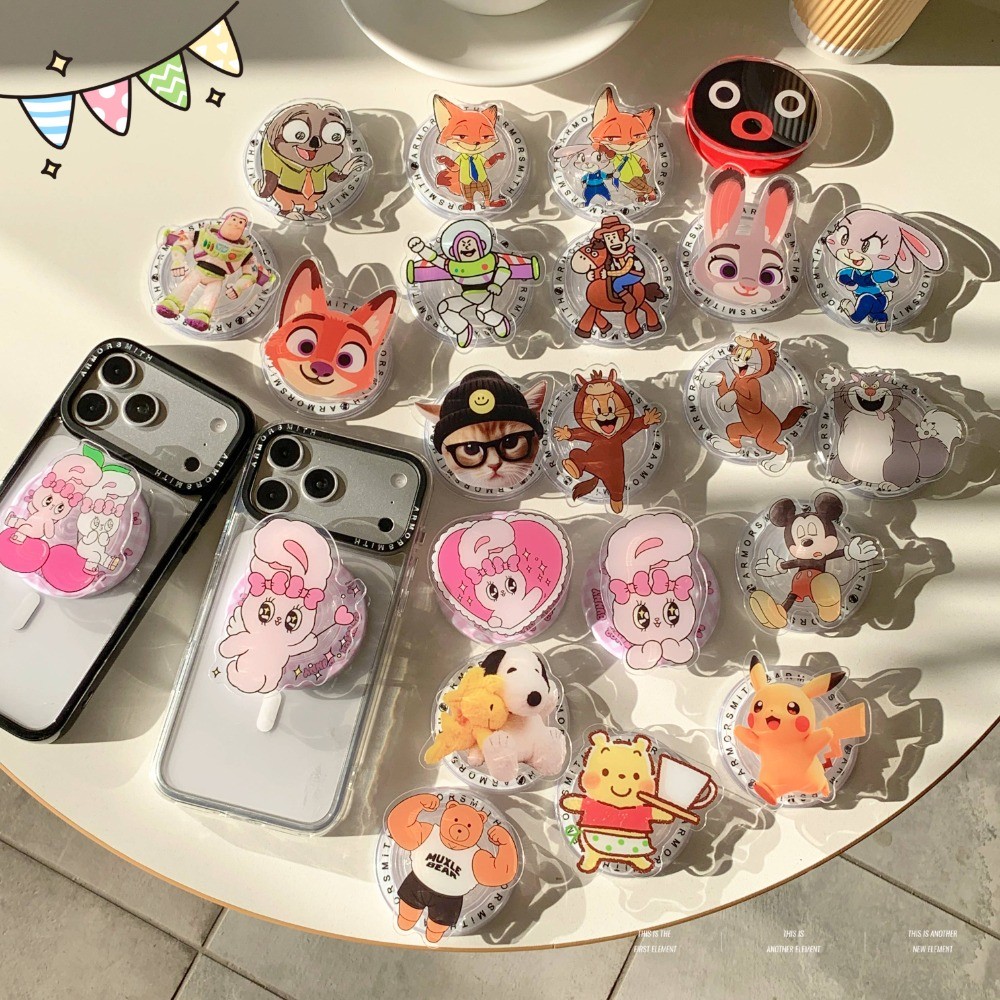 Esther Bunny Rabbit Toy Story Woody Alien Fox Winnie the Pooh Magnetic Attraction Phone Grips Bracke