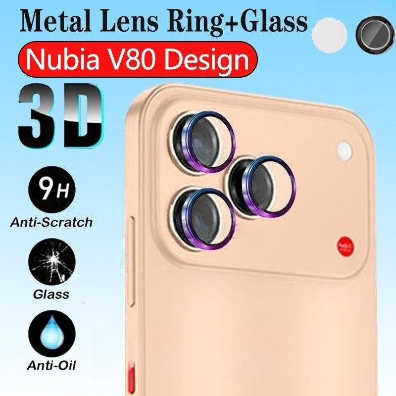 ตัวป้องกันเลนส์กล้องสําหรับ ZTE Blade V80 Max Design Nubia V 80 Pro 5G 2025 เลนส์กล้องด้านหลังโลหะเต็มรูปแบบแหวนป้องกัน