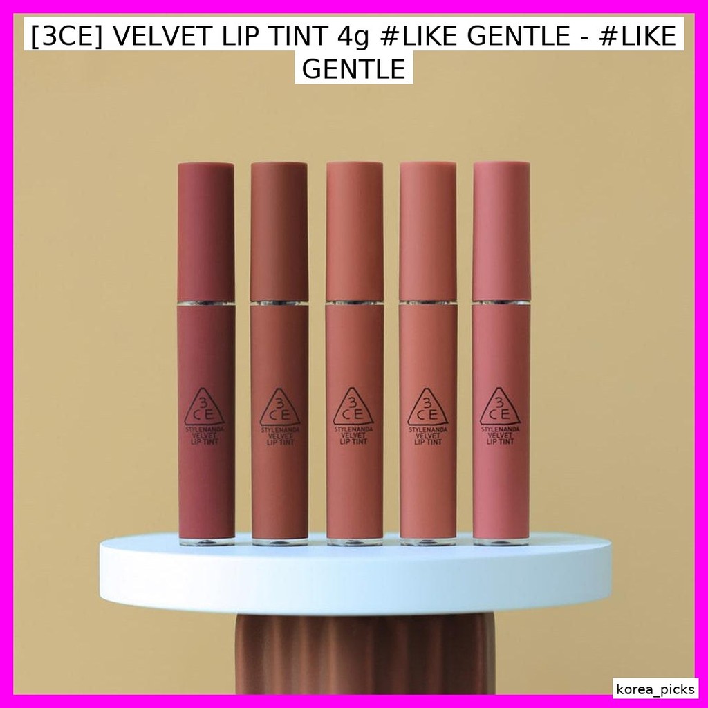 [3CE] VELVET LIP TINT 4g #LIKE อ่อนโยน - #LIKE GENTLE / Korean Lip Tint / Velvet Finish / ของแท้ 100