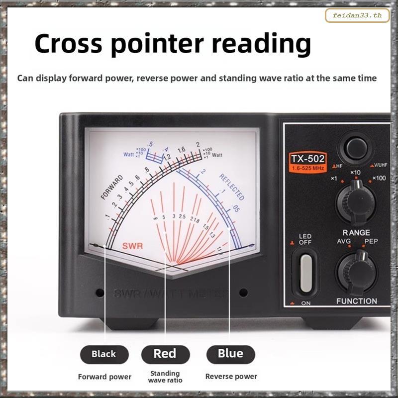 [LHY] TX-502 Mini SWR/Watt Meter 1.6- 525MHz HF/V/U Band 200W Power Meter สําหรับการวัดเครื่องส่งรับ