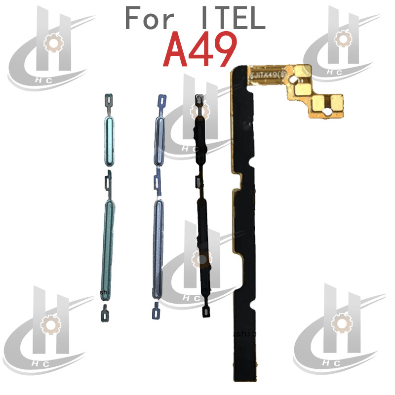 สําหรับปุ่มเปิดปิด Itel A49 A661 A661L ปุ่ม Flex Cable Keys ปุ่มปิดระดับเสียงขึ้นลงด้านข้าง อะไหล่ทด