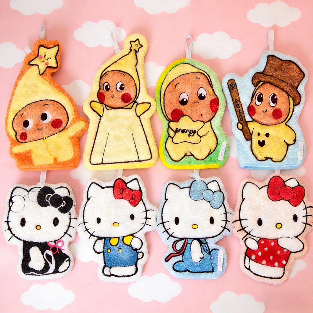 น่ารักคิตตี้แมวชุดผ้าเช็ดมือขนแกะปะการังนุ่มผ้าเช็ดหน้าอุปกรณ์บ้าน