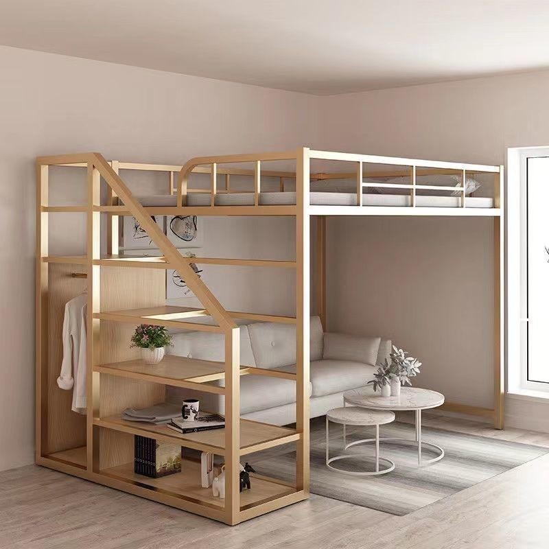 Iron loft bed duplex second floor bunk bed canopy bed space-saving attic bunk apartment high and low