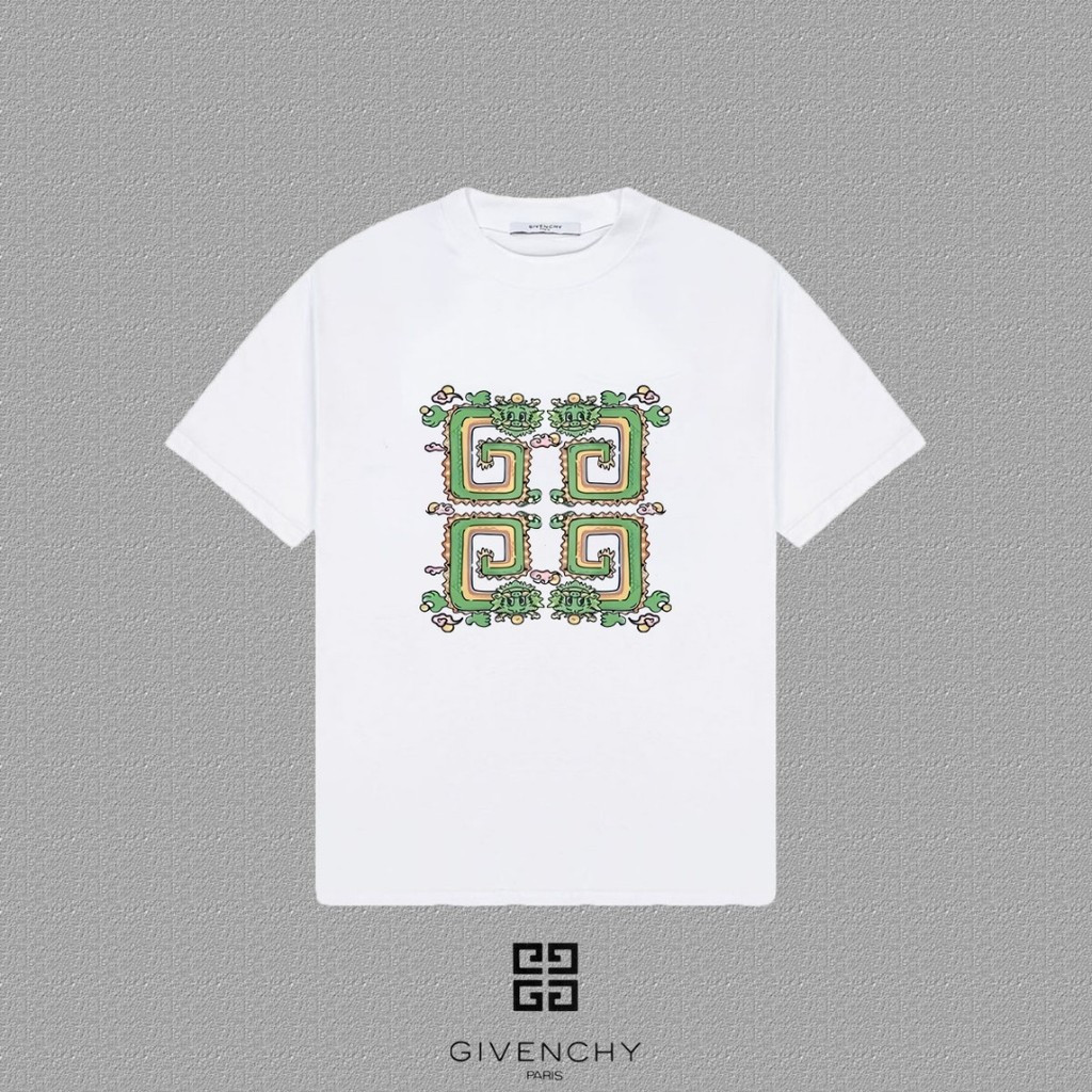 GIVENCHY/GIVENCHY 2026 ต้นฤดูใบไม้ผลิสไตล์ใหม่เสื้อยืดแขนสั้นผู้ชายผู้หญิงคู่สไตล์ตัวอักษรPullover A