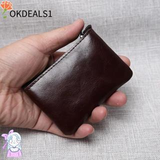 DEALSHOP กระเป๋าใส่เหรียญขนาดเล็ก พกพาสะดวก หนังวัวแท้มืออาช…