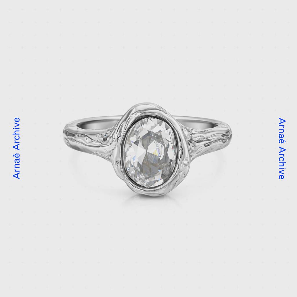 Arnaé Archive Vowstone แหวนคริสตัล Unisex สแตนเลสแหวนป้องกันสนิม