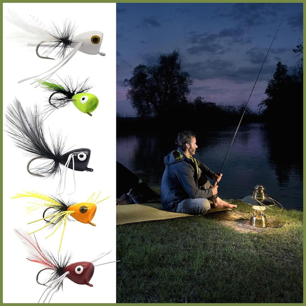 Bass Poppers สําหรับ Fly Fishing Assortment Poppers Fly เหยื่อตกปลามัลติฟังก์ชั่น Fish Tackle อุปกรณ