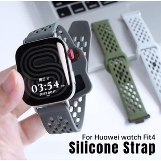 กีฬา Cooling ซิลิโคนสําหรับ Huawei นาฬิกา Fit5 4/Pro 3, สร้อยข้อมือ Breathable สําหรับ Redmi นาฬิกา 6/5/4 กลางแจ้งมีรูพรุน Casual สวมใส่อุปกรณ์เสริม