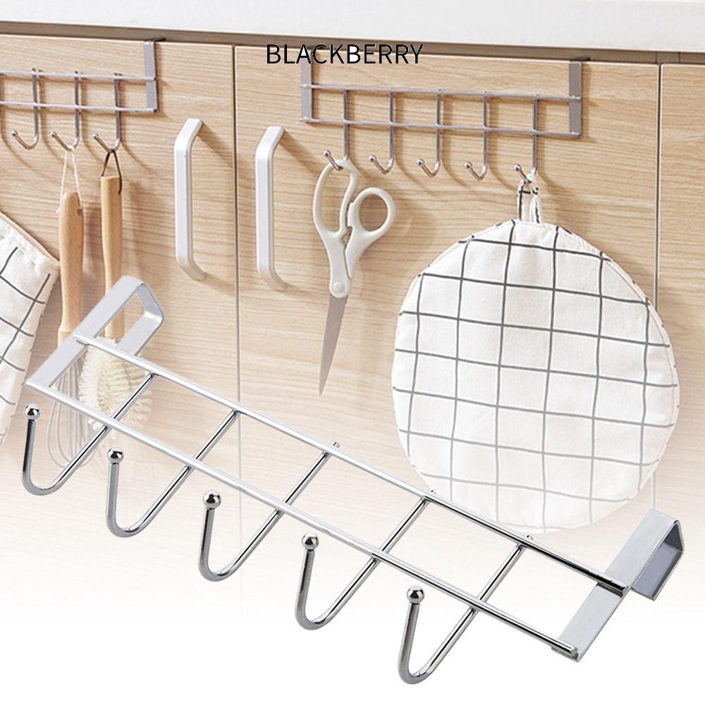 พร้อมส่ง 🔱ตะขอแขวน 🧷ตะขอแขวนในห้องครัว 5 ตะขอ，ขอเกี่ยวประตูสแตนเลส ไม่ต้องเจาะรู