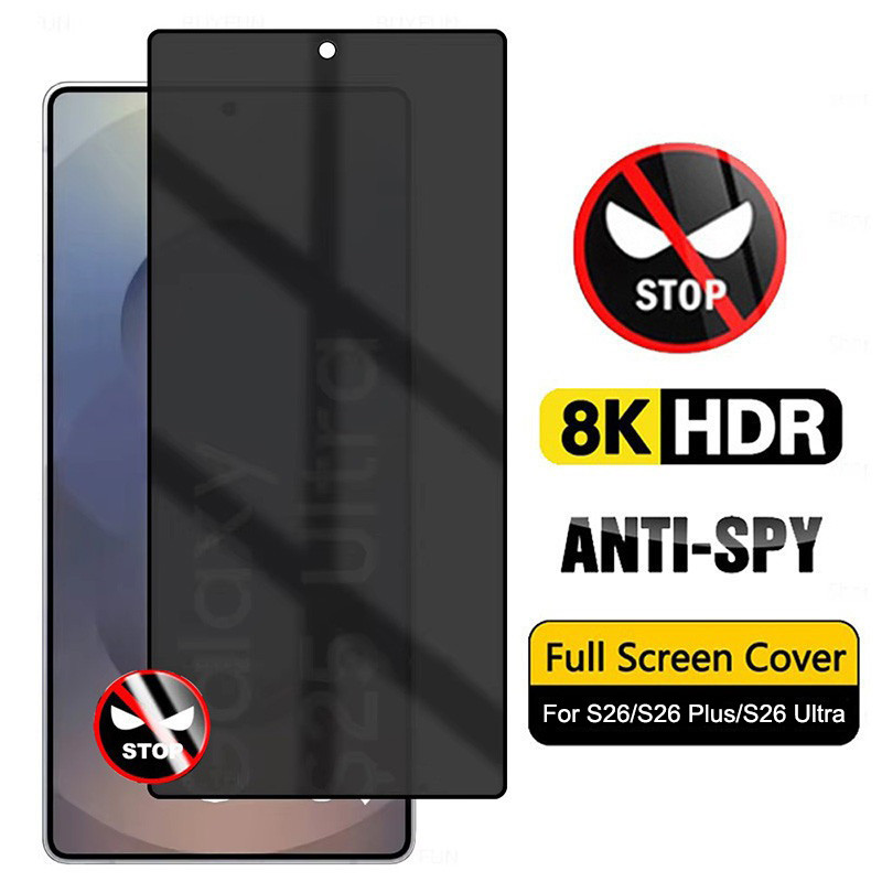 สําหรับ Samsung Galaxy S26 S25 S24 S23 S22 S21 S20 S10 S9 S8 Plus S26 Ultra S25 Edge S25FE S24FE S23FE S21FE S20FE S10E Note 20 Ultra 10 Plus 9 8 Anti-Spy ป้องกันหน้าจอความเป็นส่วนตัวFullโค้งกระจกนิรภัย