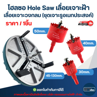 โฮลซอ Hole Saw เลื่อยเจาะฝ้า เลื่อยเจาะวงกลม (ชุดเจาะรูอเนกประสงค์) เจาะฝ้าเพดาน ดาวน์ไลท์