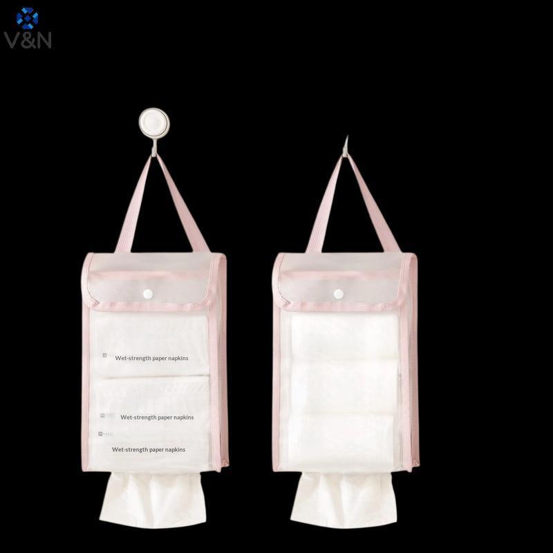 (V&N) กล่องทิชชู่กันน้ําและระบายอากาศได้ถุงกระดาษทิชชู่ติดผนังกล่องเก็บกระดาษทิชชูแบบพกพาสําหรับบ้าน