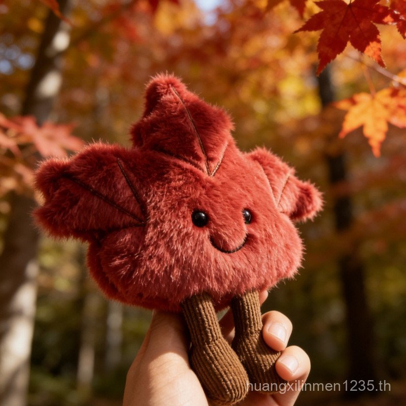 ใหม่ jellycat แบนเปลี่ยน Canadian Maple Leaf น่ารัก Maple Leaf ตุ๊กตาตุ๊กตาตุ๊กตาพวงกุญแจกระเป๋าเครื