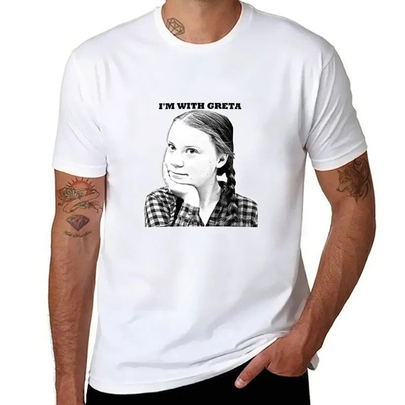 เสื้อยืด Greta Thunberg active iklim เสื้อกราฟิกธรรมดา เสื้อยืดกราฟิกขนาดใหญ่ ถนนสวมเสื้อยิมสําหรับผ