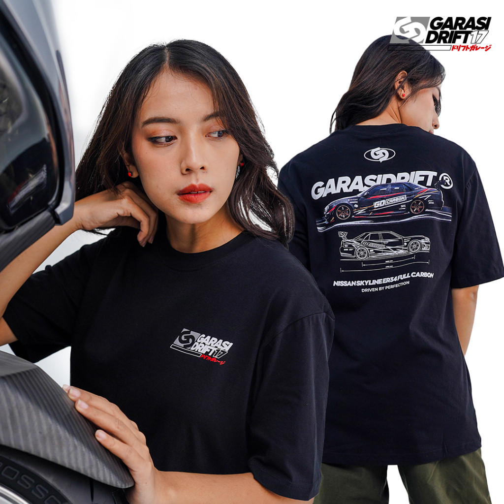Garage Drift เสื้อยืด Carbon Beast ER34 สีดํา