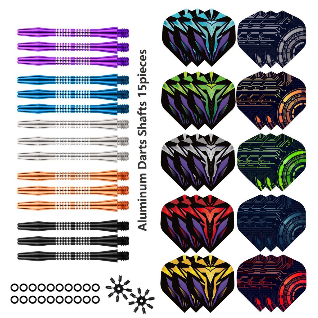 GOODARTS Colorful Aluminum Alloy Dart Rod Dart Wing Accessories Set