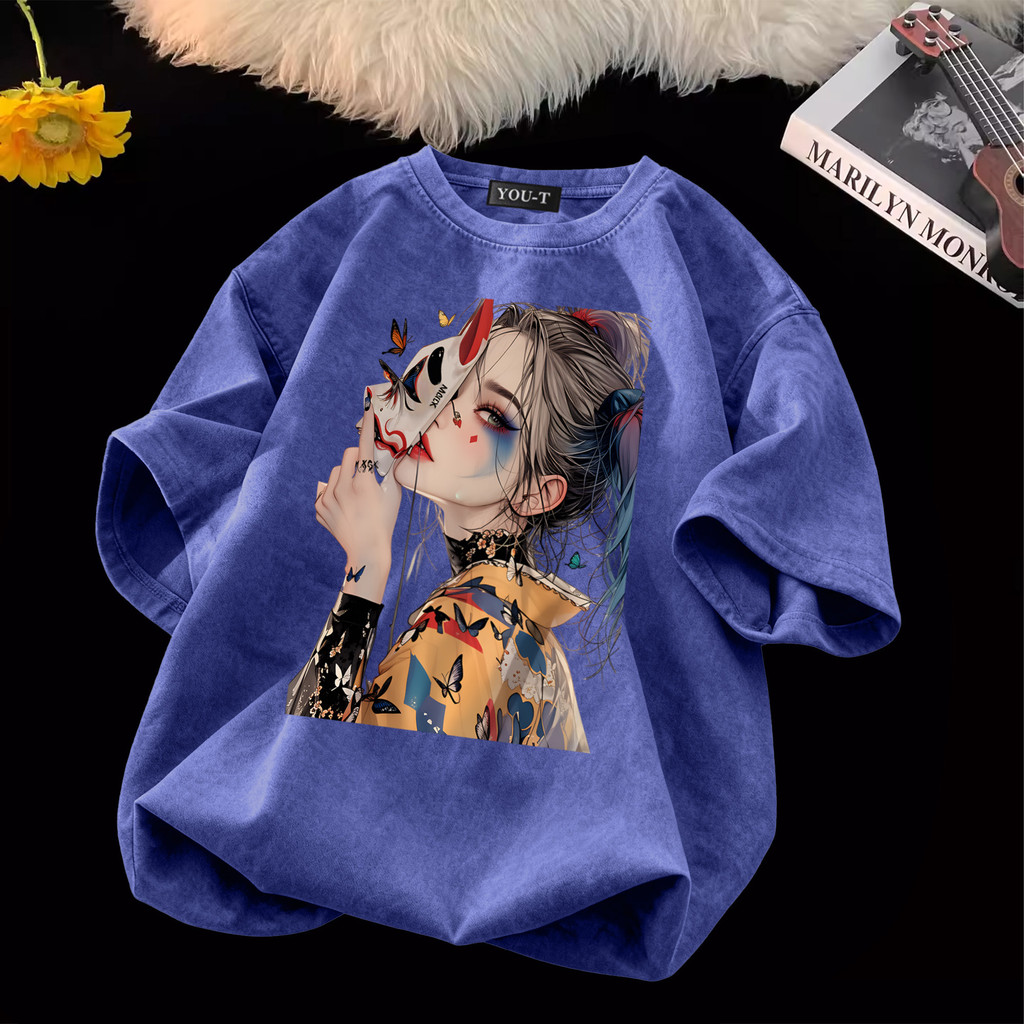 🌷Su.Tee🌷 เสื้อทูโทน oversize เสื้อสตรีท เกรดพรีเมียม เสื้อคอตตอน ไม่หดตัว ใส่สบาย ลาย "Hat girl"