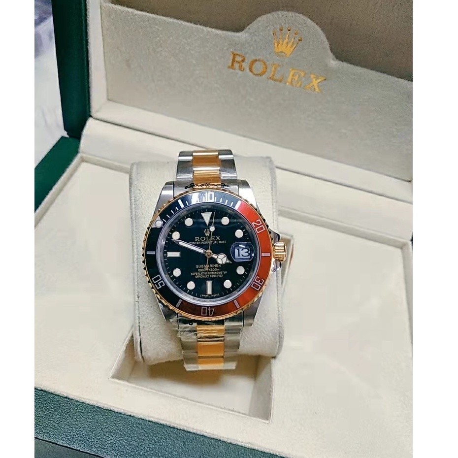 ROLEX นาฬิกา Submariner หน้าปัด Pepsi blaze นาฬิกา Rolex เรืองแสง กันกระแทก